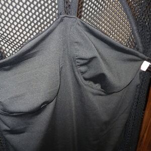 Black Mesh Detail Top